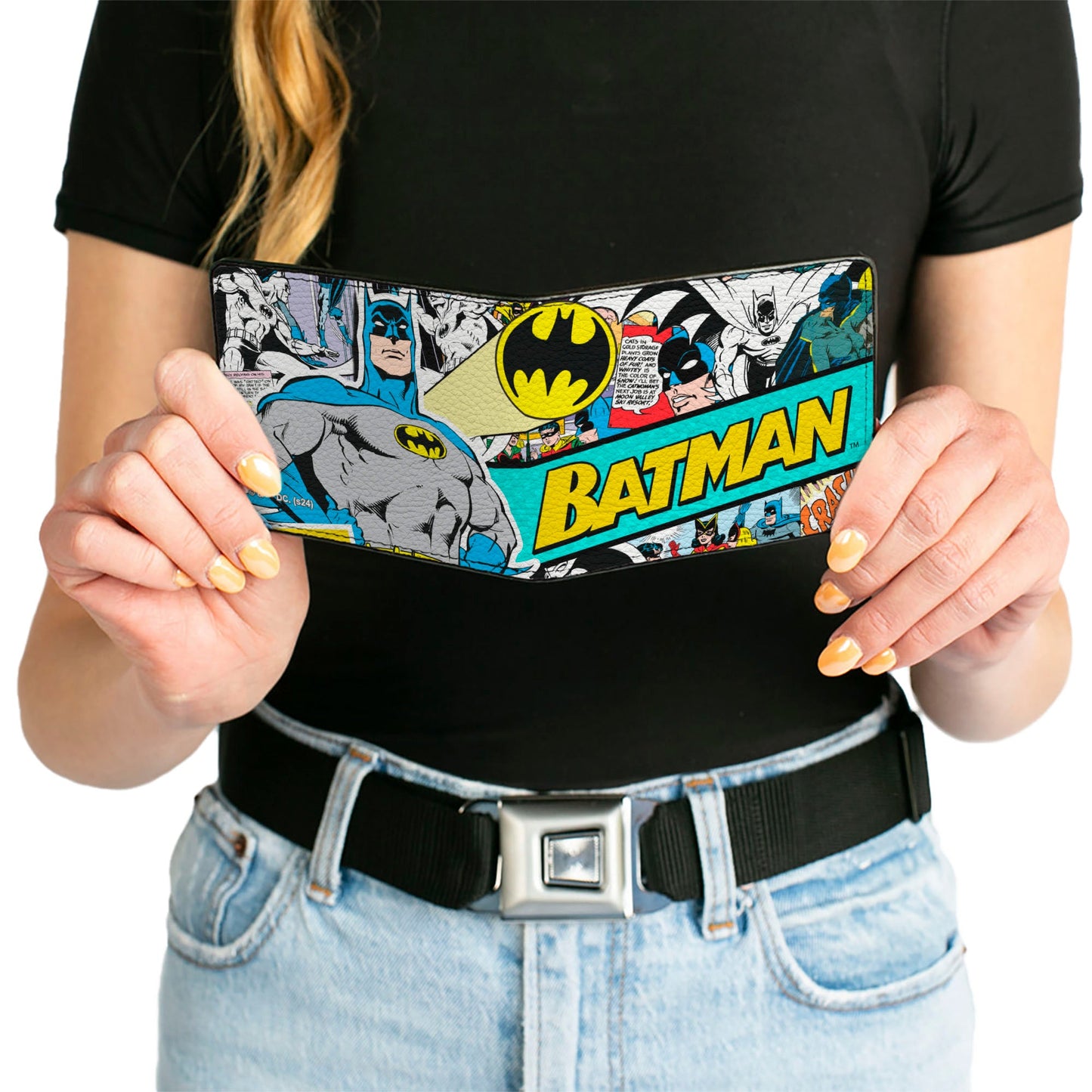 Bi-Fold Wallet - BATMAN 75 Classic Comic Book Panels Collage Multi Color