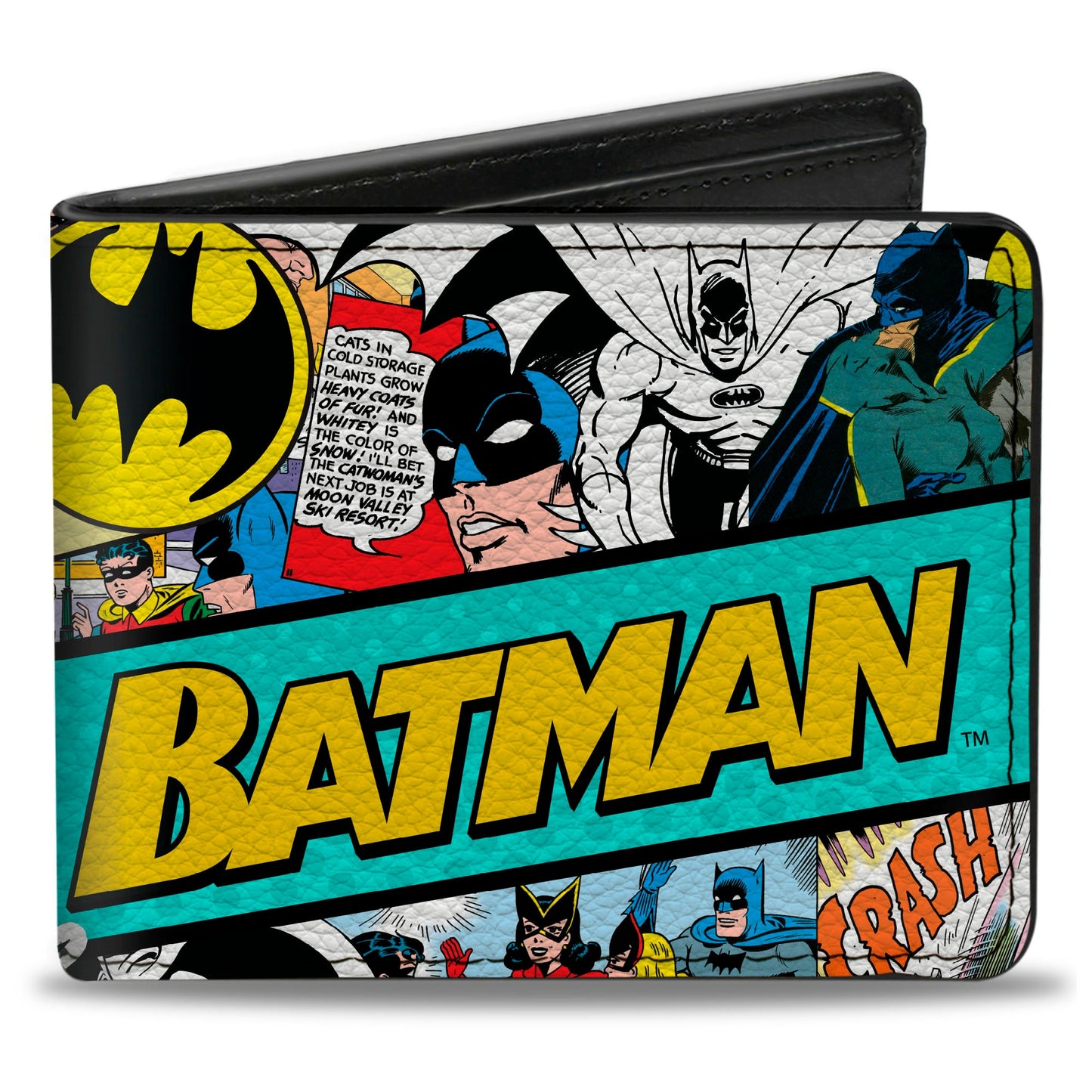 Bi-Fold Wallet - BATMAN 75 Classic Comic Book Panels Collage Multi Color