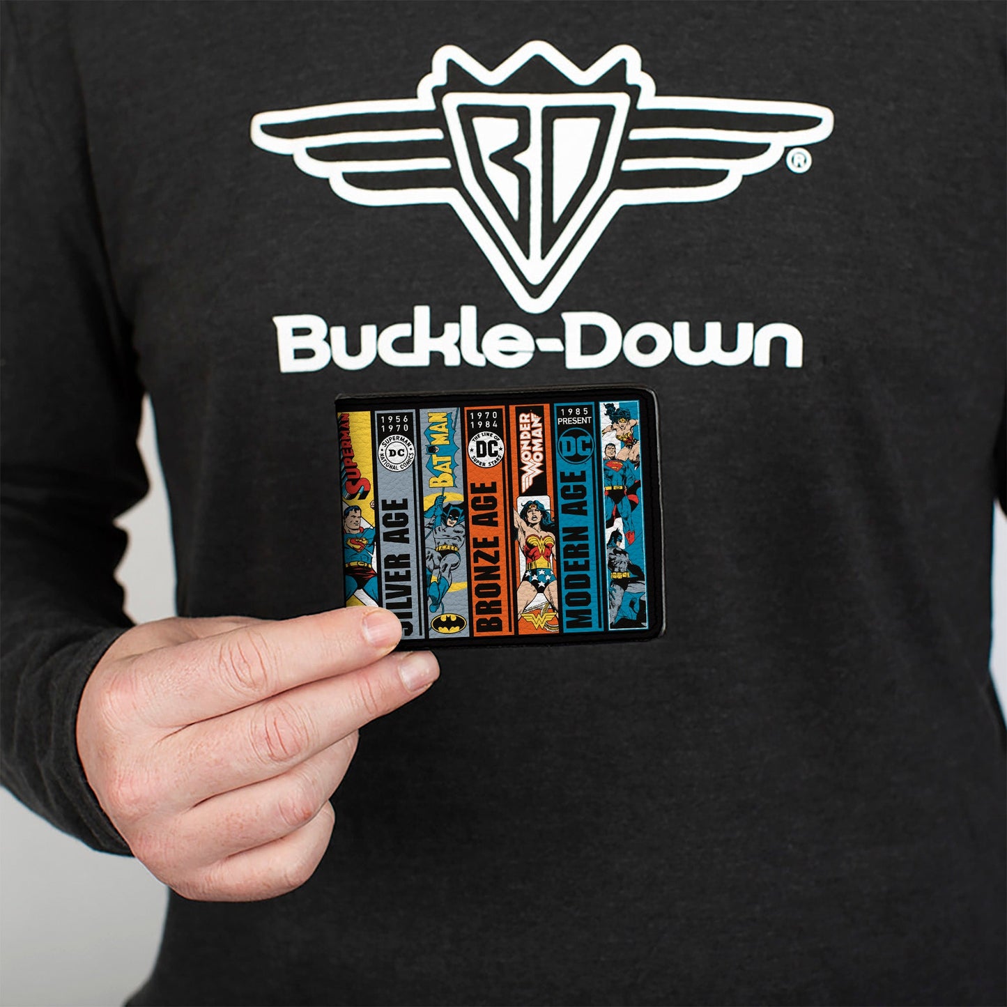 Bi-Fold Wallet - DC Justice League Comics Anniversary Age Scene Blocks