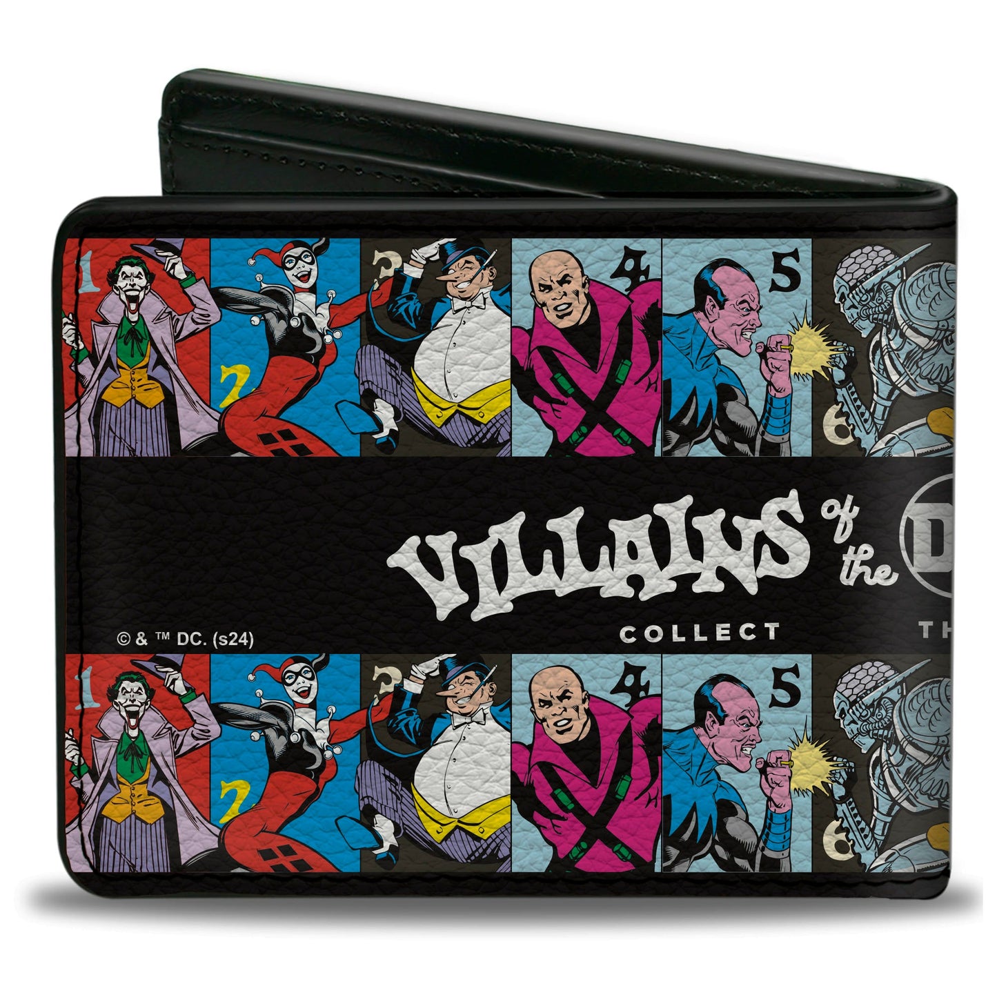 Bi-Fold Wallet - VILLAINS OF THE DC UNIVERSE Character Blocks Black/White