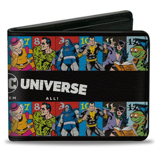 Bi-Fold Wallet - VILLAINS OF THE DC UNIVERSE Character Blocks Black/White
