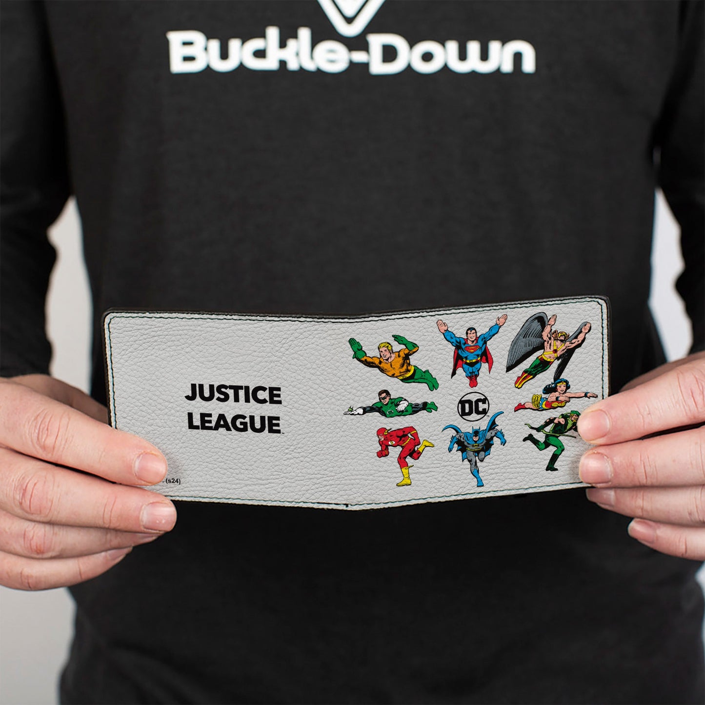 Bi-Fold Wallet - DC JUSTICE LEAGUE Retro Superhero Group Pose White