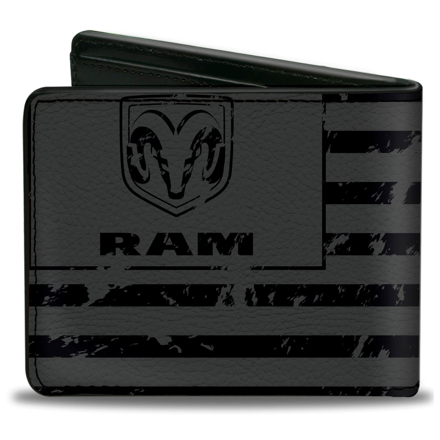 Bi-Fold Wallet - RAM Logo Americana Flag Weathered Gray Black