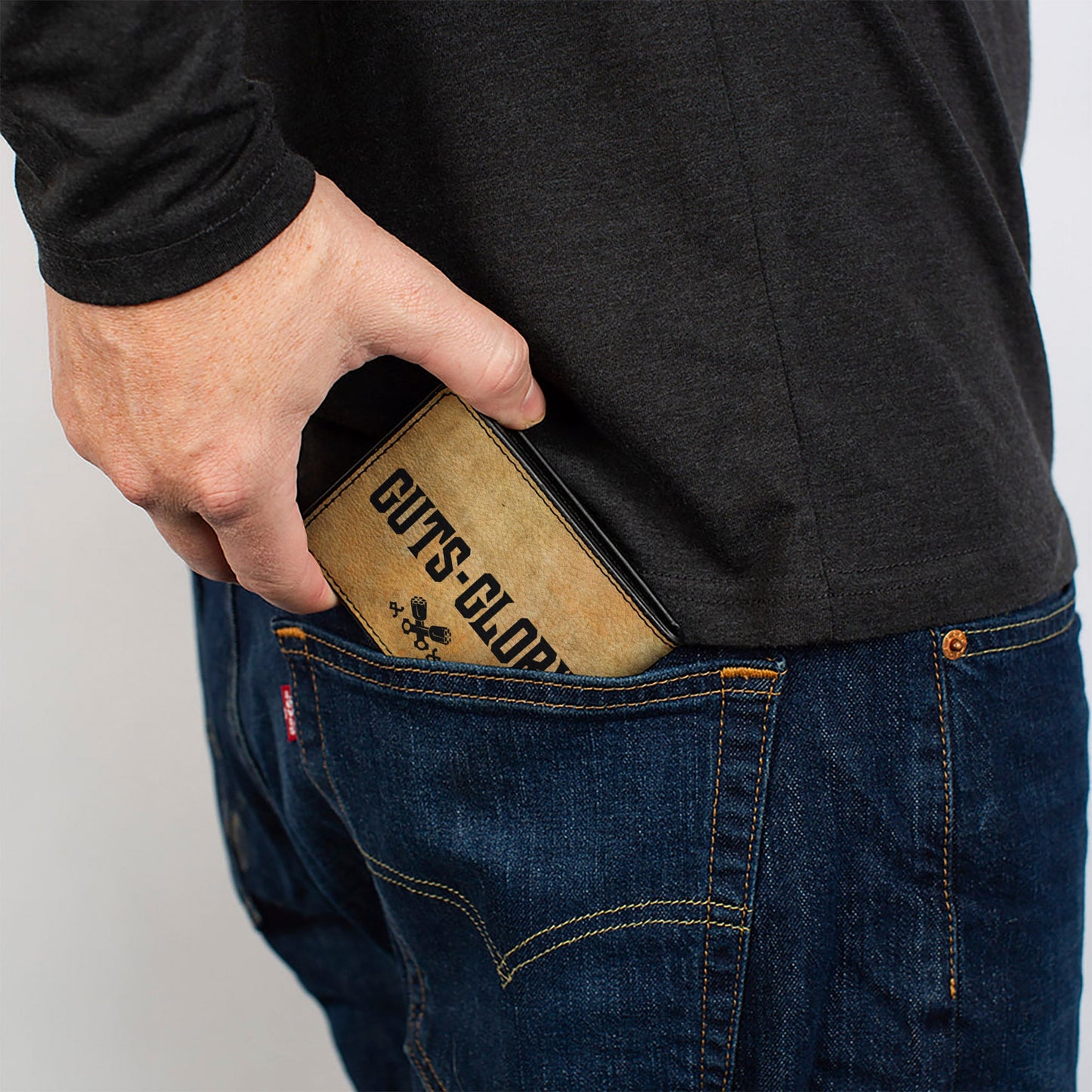 Bi-Fold Wallet - RAM Logo + GUTS-GLORY Pistons Weathered Black