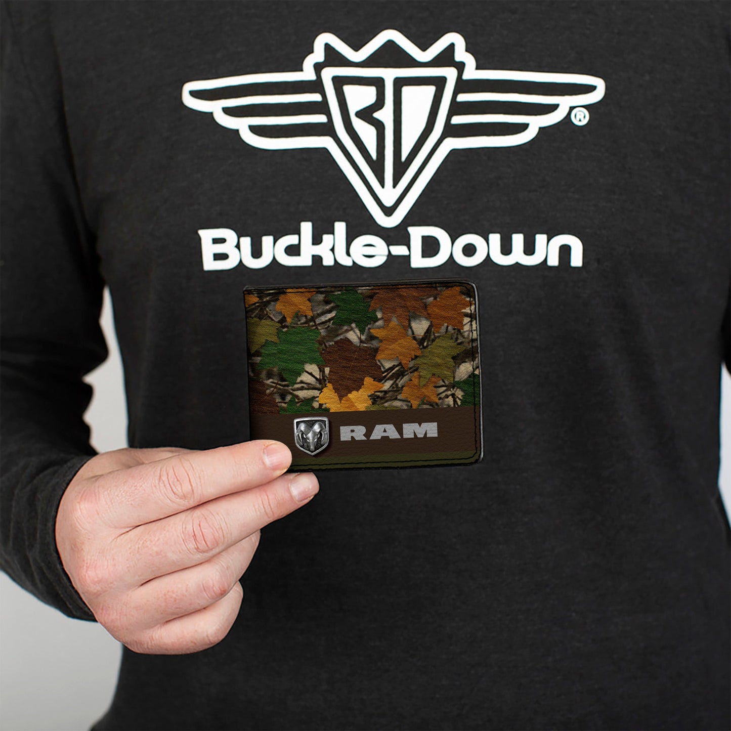 Bi-Fold Wallet - RAM Logo Leaf Camo Browns Greens Silvers