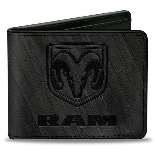 Bi-Fold Wallet - RAM Logo Wood Grain Grays