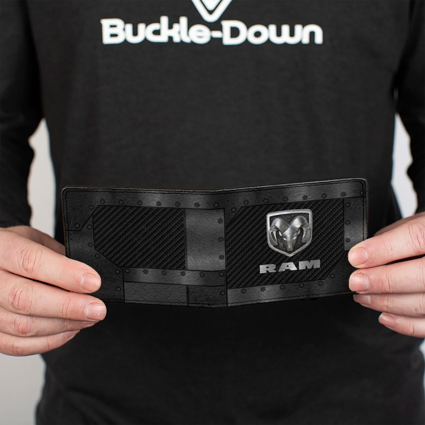 Bi-Fold Wallet - RAM Logo Armor Black Grays Silvers