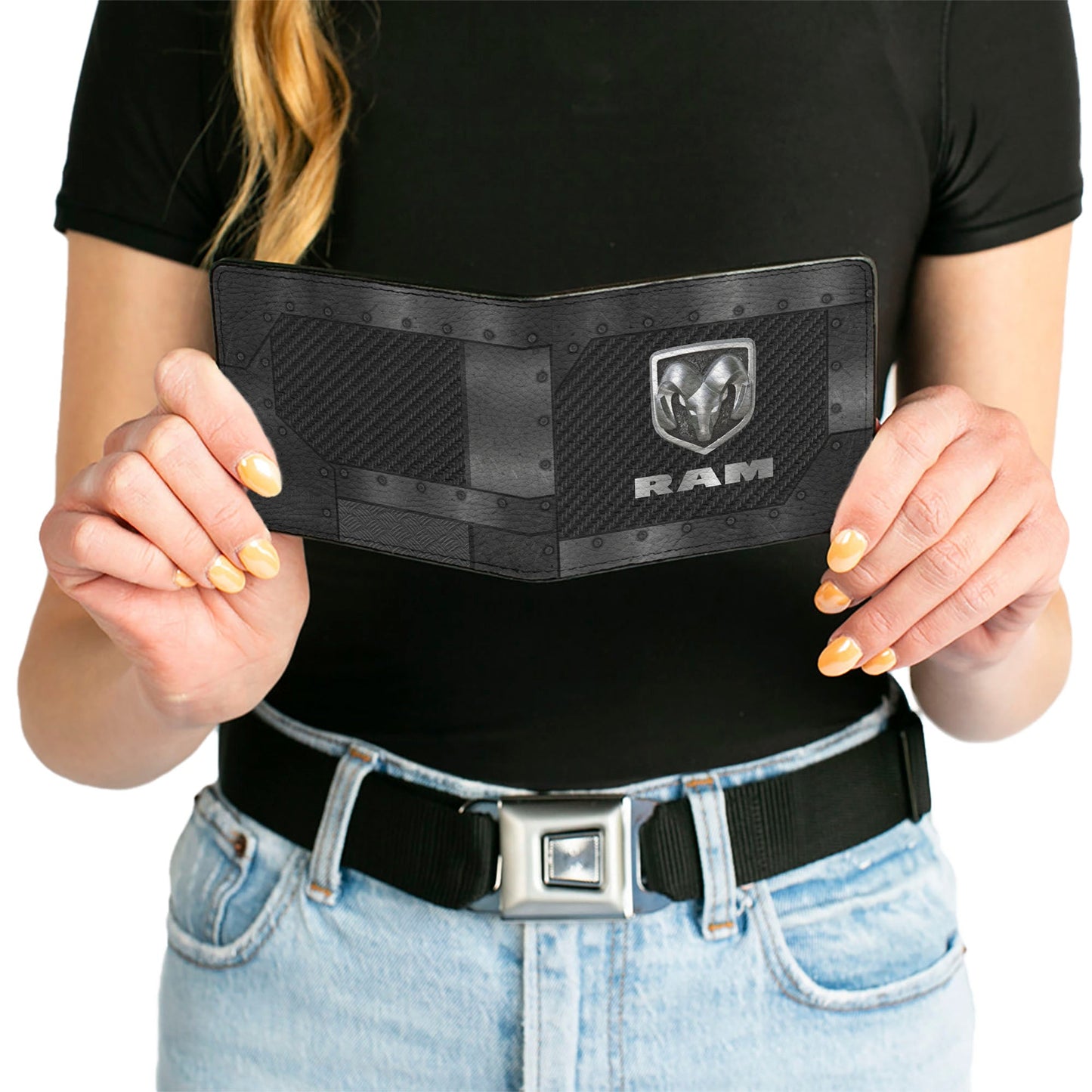 Bi-Fold Wallet - RAM Logo Armor Black Grays Silvers