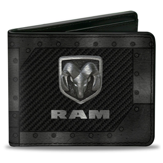 Bi-Fold Wallet - RAM Logo Armor Black Grays Silvers