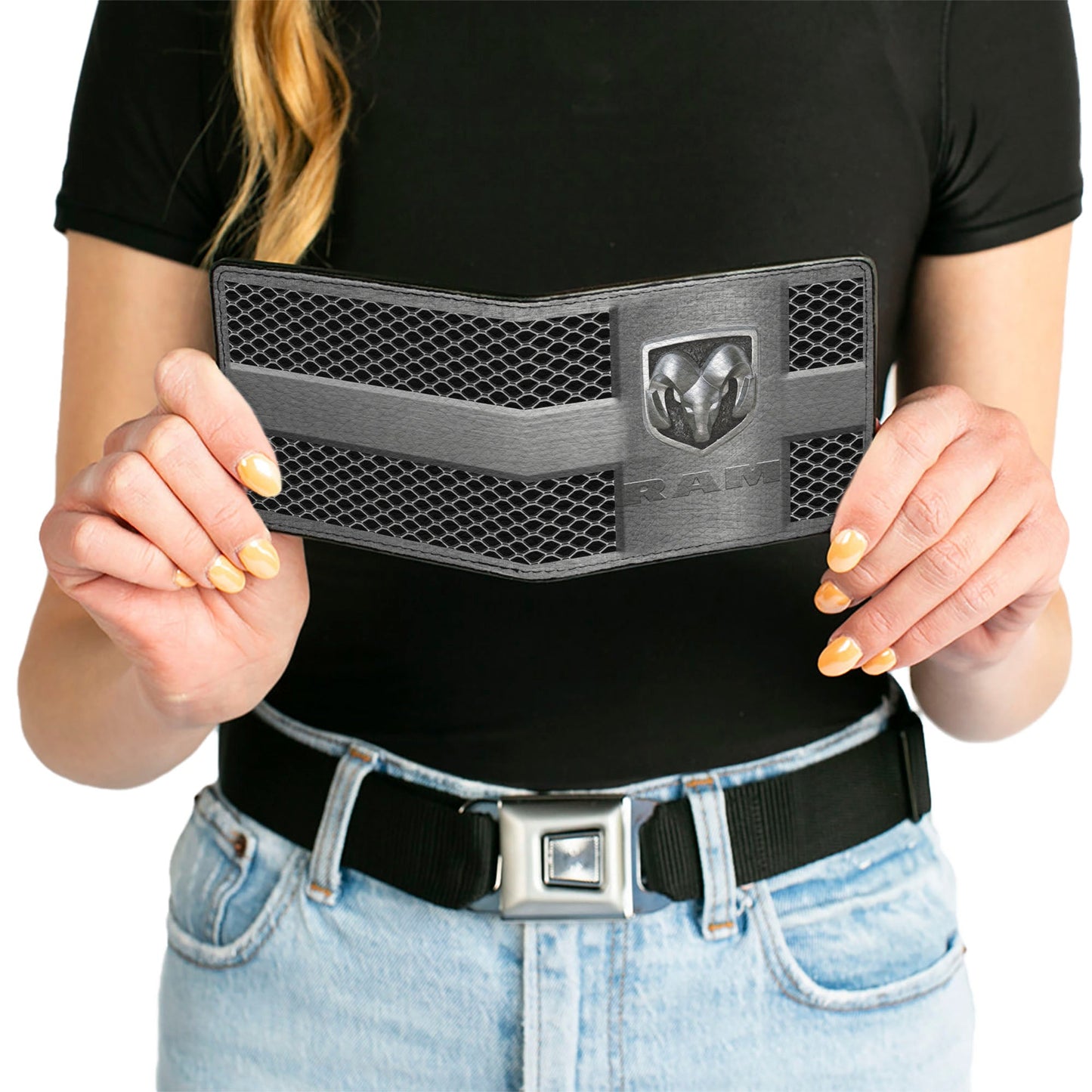 Bi-Fold Wallet - RAM Logo Grill Silvers Black