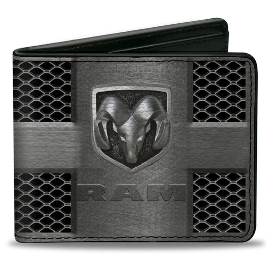 Bi-Fold Wallet - RAM Logo Grill Silvers Black