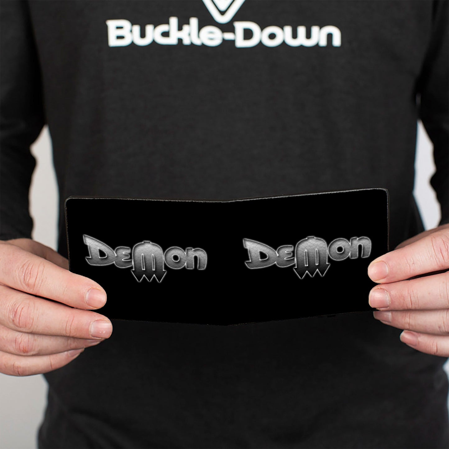 Bi-Fold Wallet - Vintage Dodge DEMON Logo Black Silver-Fade