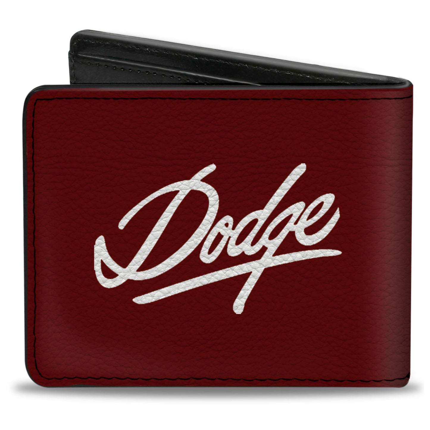 Bi-Fold Wallet - DODGE Emblem Script Burgundy White