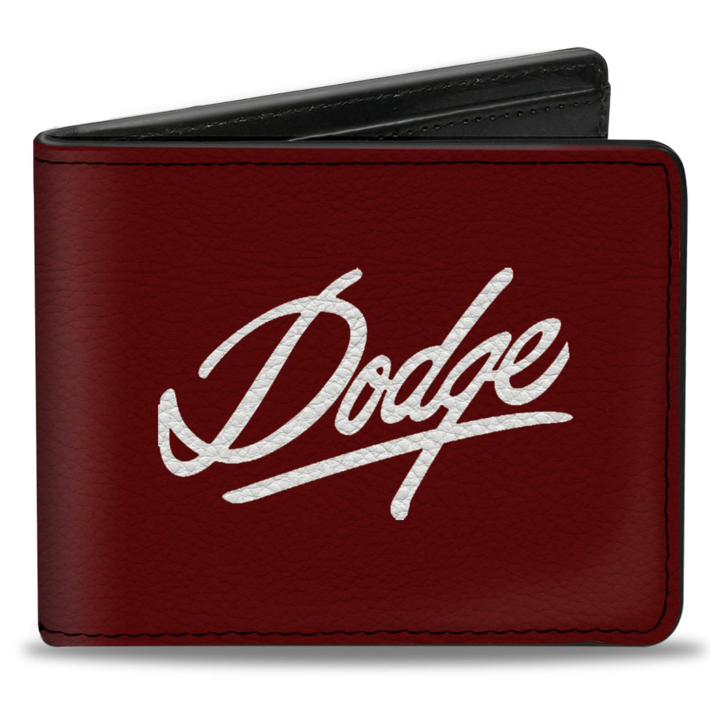 Bi-Fold Wallet - DODGE Emblem Script Burgundy White