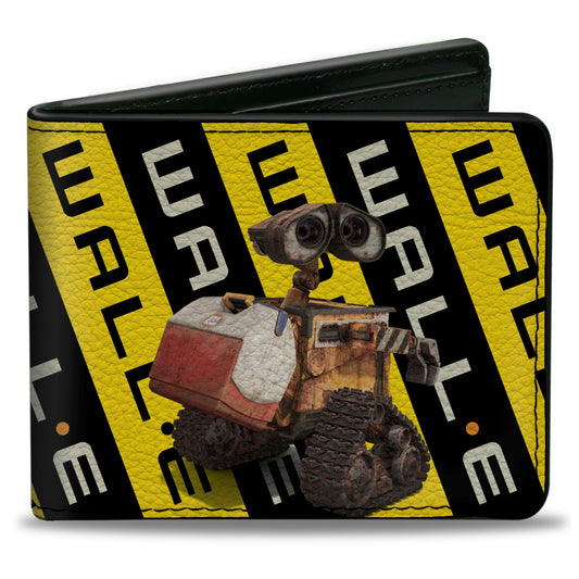 Bi-Fold Wallet - WALL-E 2-Poses Warning Stripe Yellow Black White