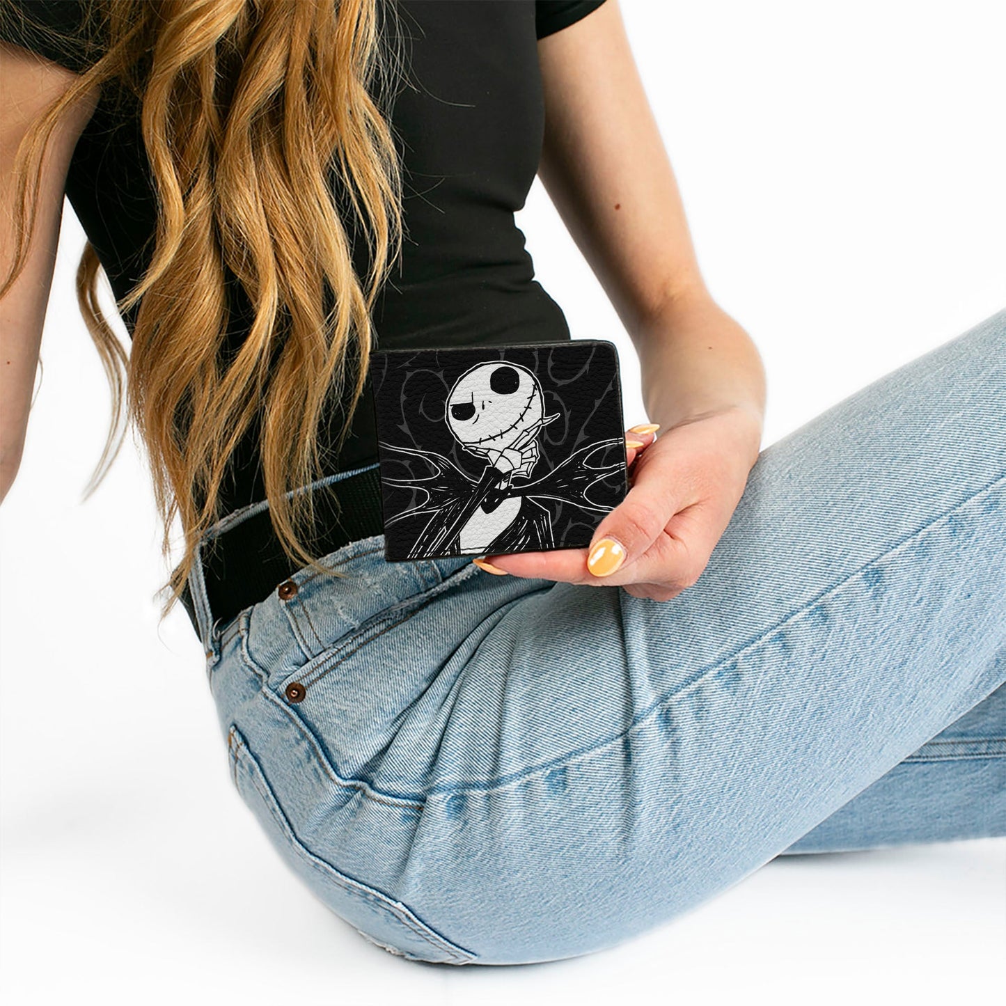 Bi-Fold Wallet - Jack Thinking Pose Thorny Vine Black Gray White