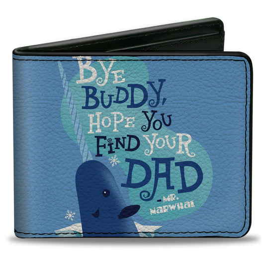 Bi-Fold Wallet - Elf Quote BYE BUDDY MR. NARWAHL Quote Blues White