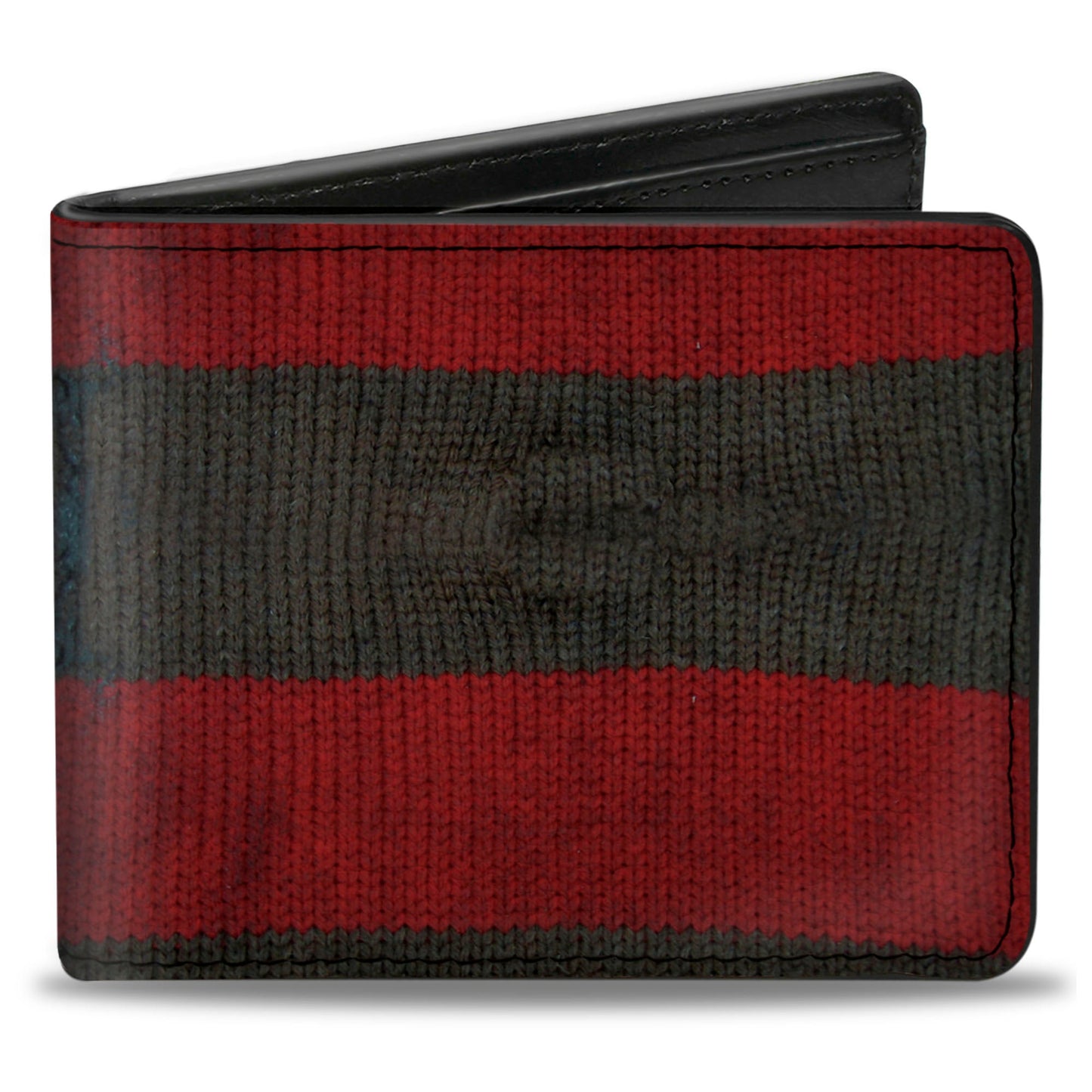Bi-Fold Wallet - A NIGHTMARE ON ELM STREET Freddy's Sweater Stripes Red Black White