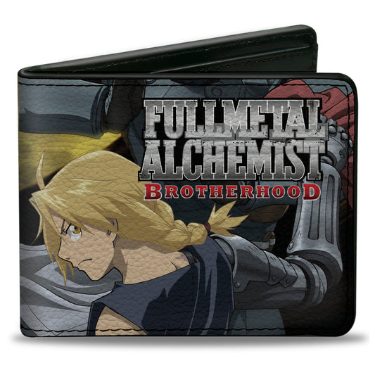 Bi-Fold Wallet - FULLMETAL ALCHEMIST BROTHERHOOD Elric Brothers Yellow Sky Pose Blocks
