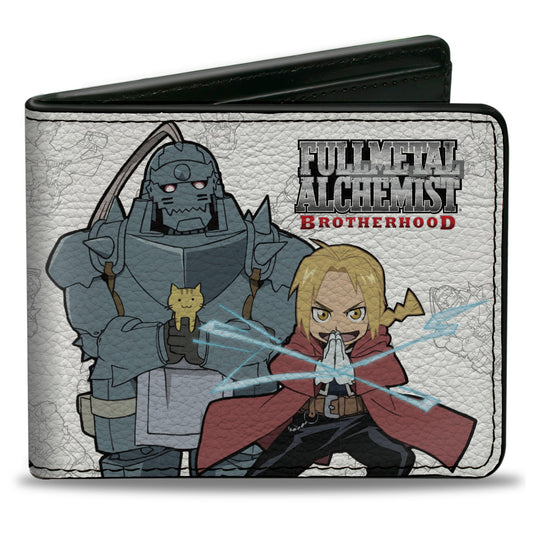 Bi-Fold Wallet - FULLMETAL ALCHEMIST BROTHERHOOD Chibi Elric Brothers Pose White