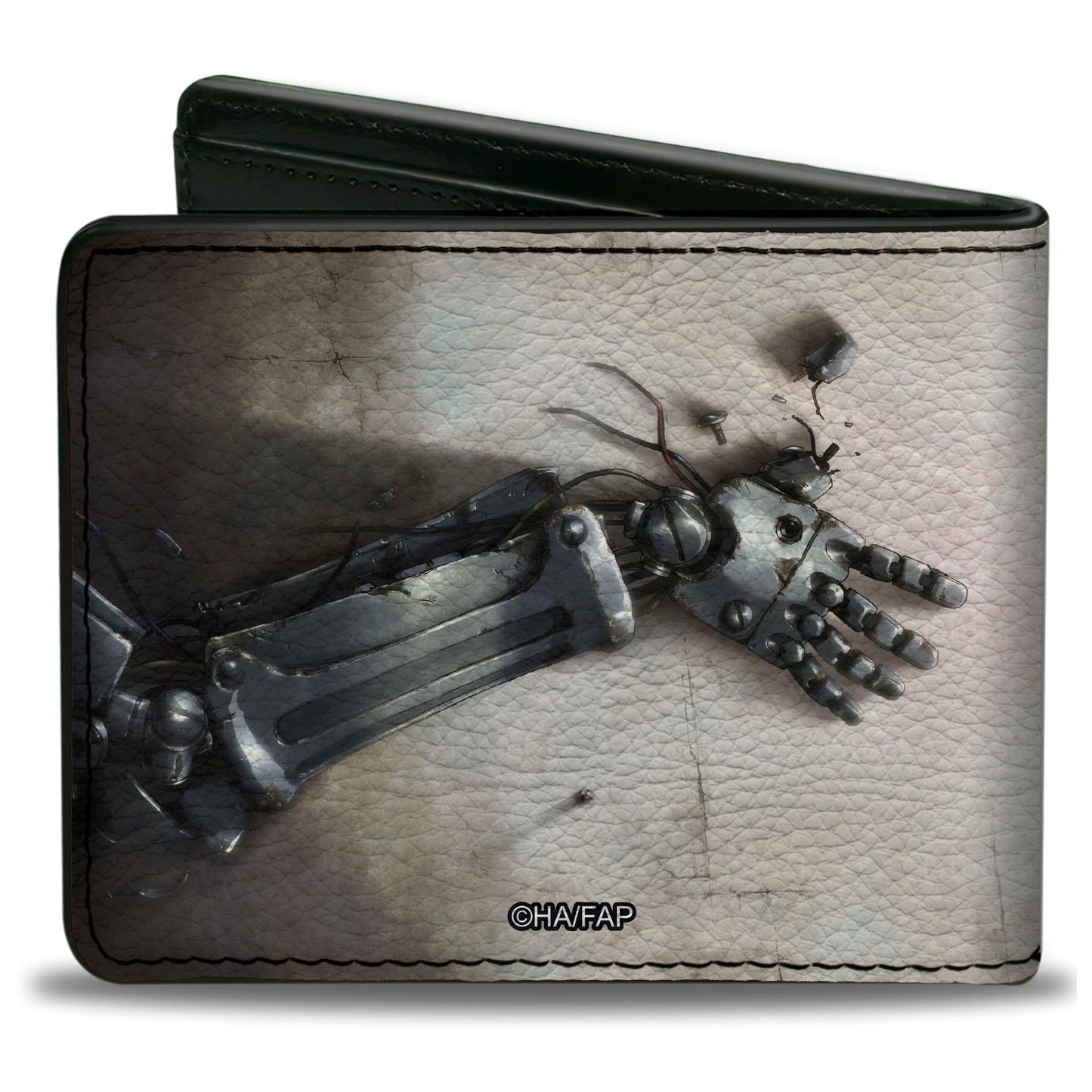 Bi-Fold Wallet - FULLMETAL ALCHEMIST BROTHERHOOD Edward Elric's Automail Arm and Title Logo Beige