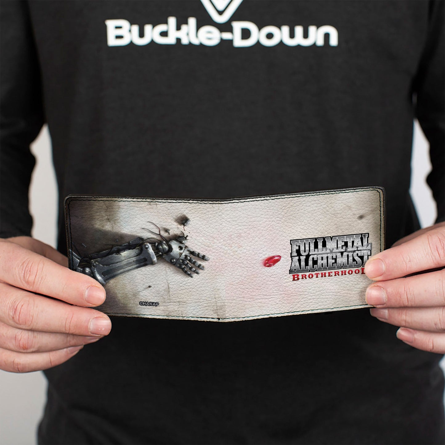 Bi-Fold Wallet - FULLMETAL ALCHEMIST BROTHERHOOD Edward Elric's Automail Arm and Title Logo Beige