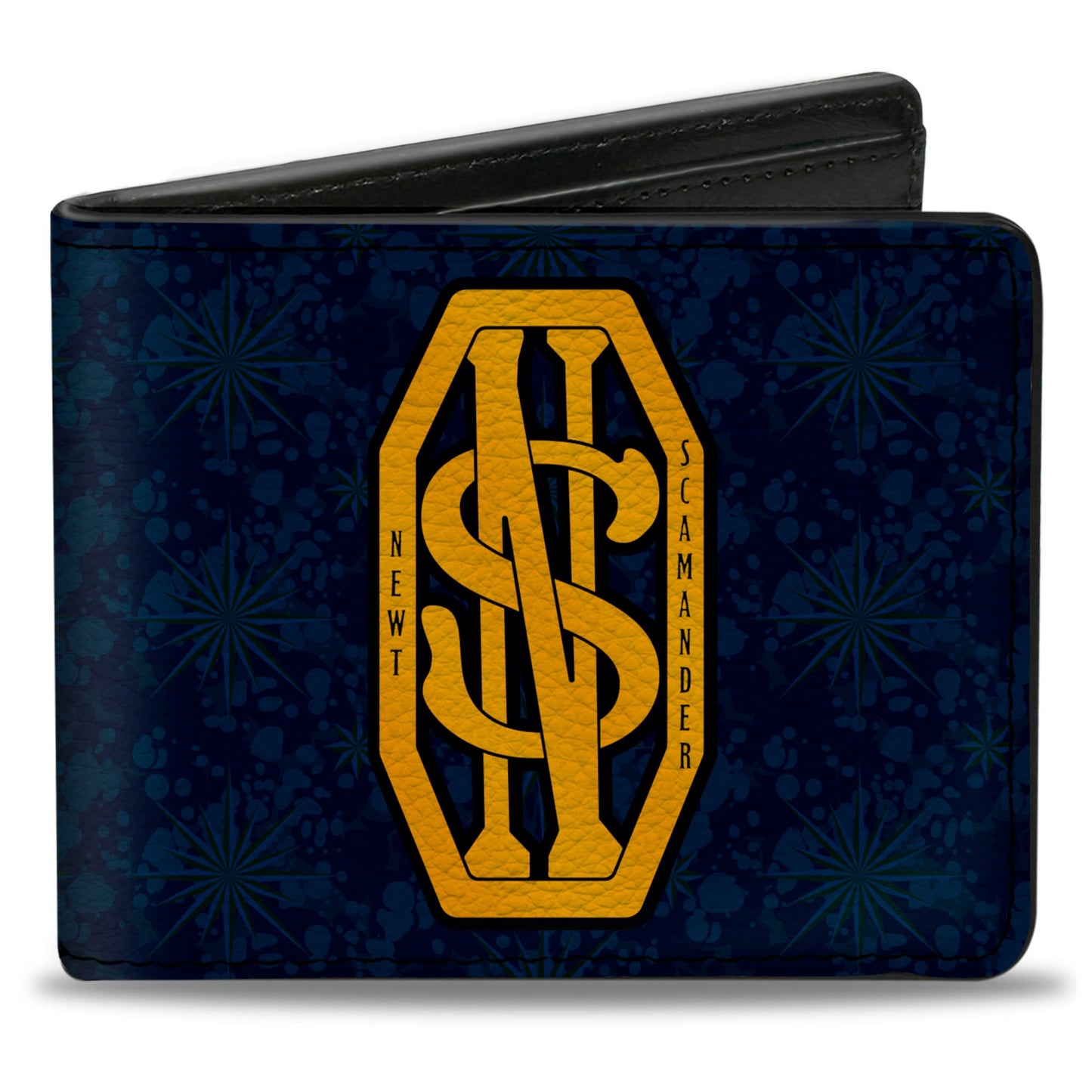 Bi-Fold Wallet - NEWT SCAMANDER NS Monogram + FBAWTFT Logo Blues Gold