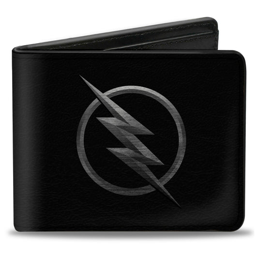 Bi-Fold Wallet - Reverse Flash Logo Black Silver Etching