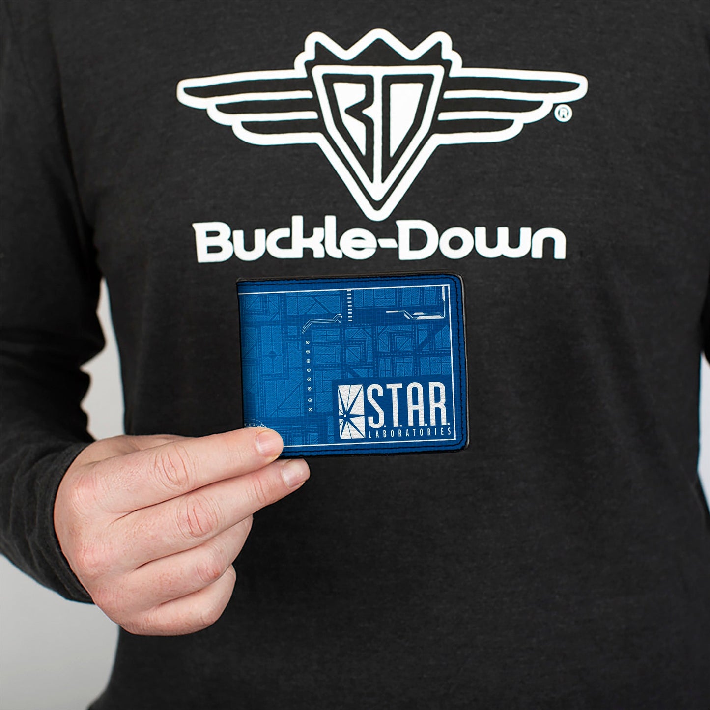Bi-Fold Wallet - The Flash STAR LABORATORIES Circuitry Blues White