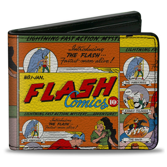 Bi-Fold Wallet - Classic Introducing the Flash Comic Book Panels Collage