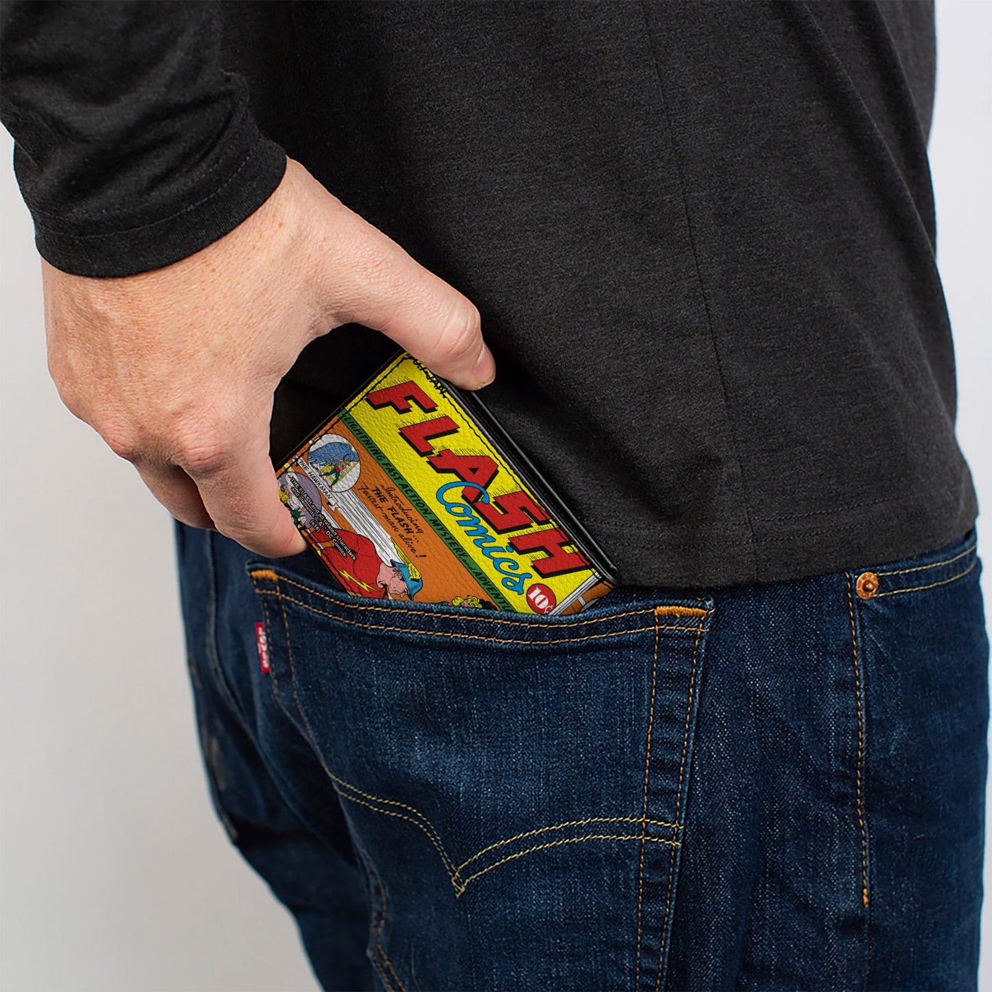 Bi-Fold Wallet - Classic FLASH COMICS Issue #1 Introducing Flash Cover Pose
