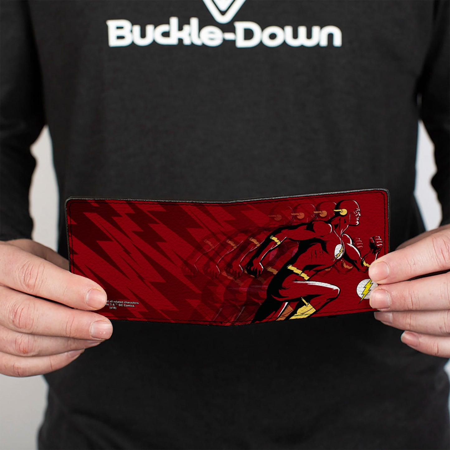 Bi-Fold Wallet - The Flash Running Pose Bolts Trails Reds