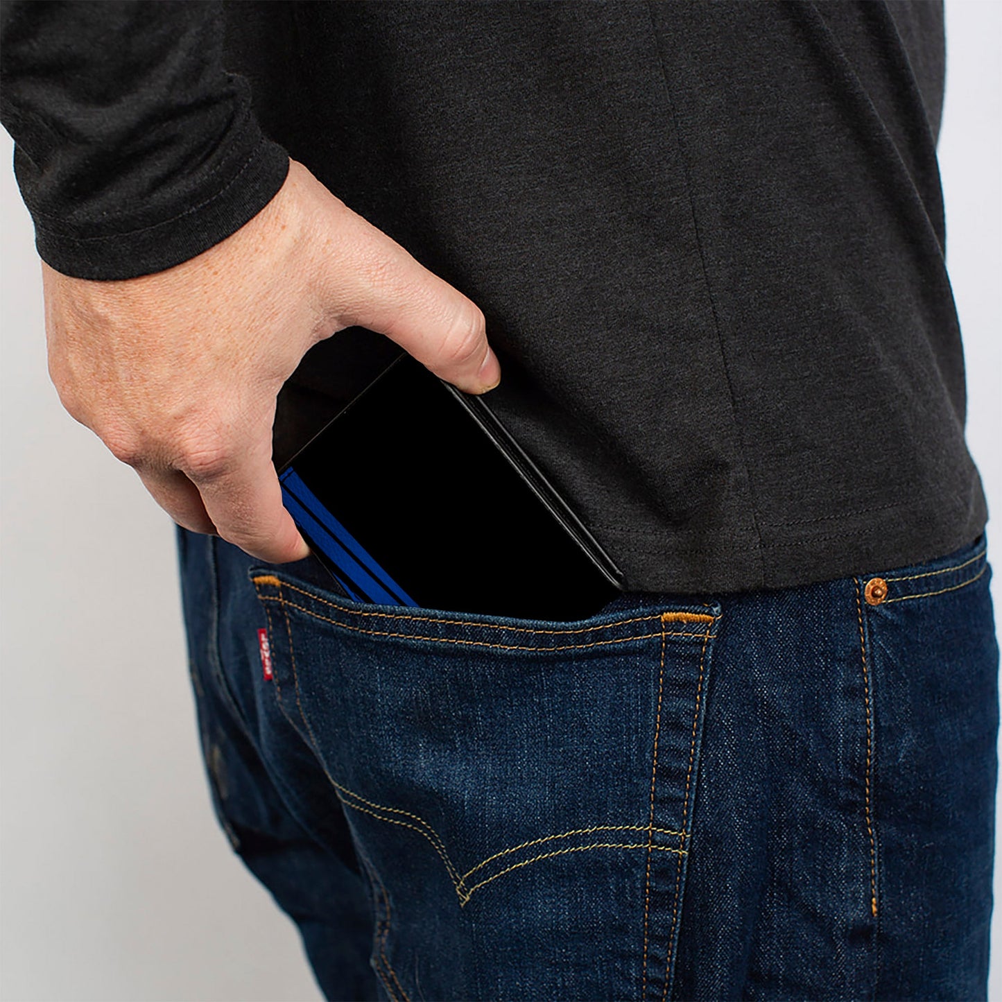 Bi-Fold Wallet - Flaming Cobra Jet Black Blue White Red
