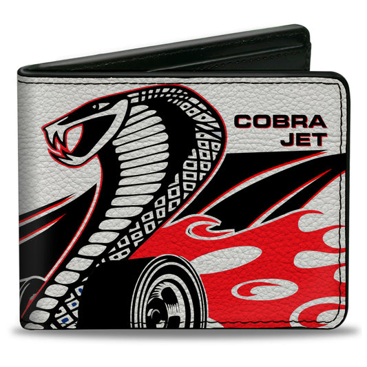 Bi-Fold Wallet - COBRA JET Flaming Cobra White Black Red Blue