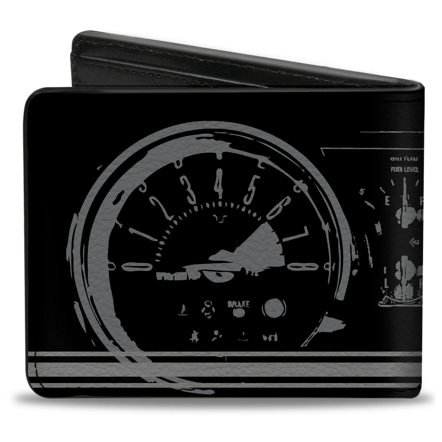 Bi-Fold Wallet - Ford Mustang 1965 Control Panel Black Silver Red