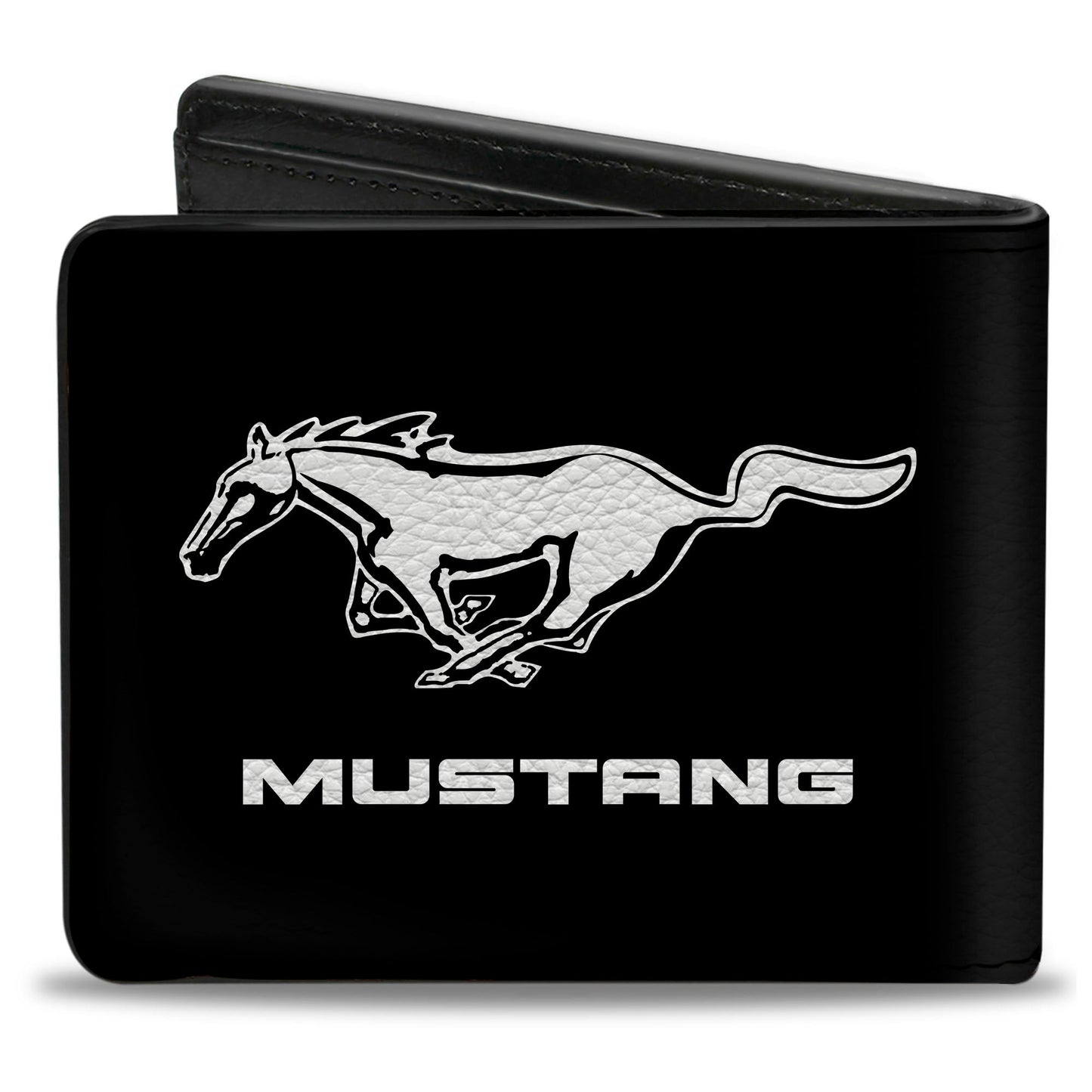 Bi-Fold Wallet - Mustang TEXT Black White Logo CENTERED