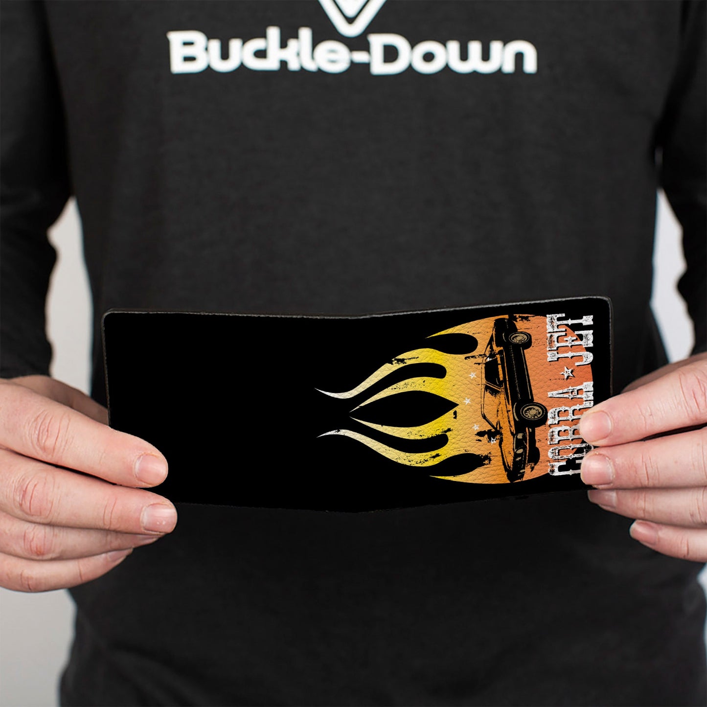 Bi-Fold Wallet - Mustang Flame COBRA JET Black Yellow-Red Fade White