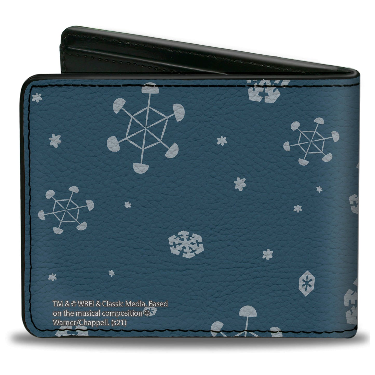 Bi-Fold Wallet - THE ORIGINAL Frosty the Snowman Pose Snowflakes Blue White