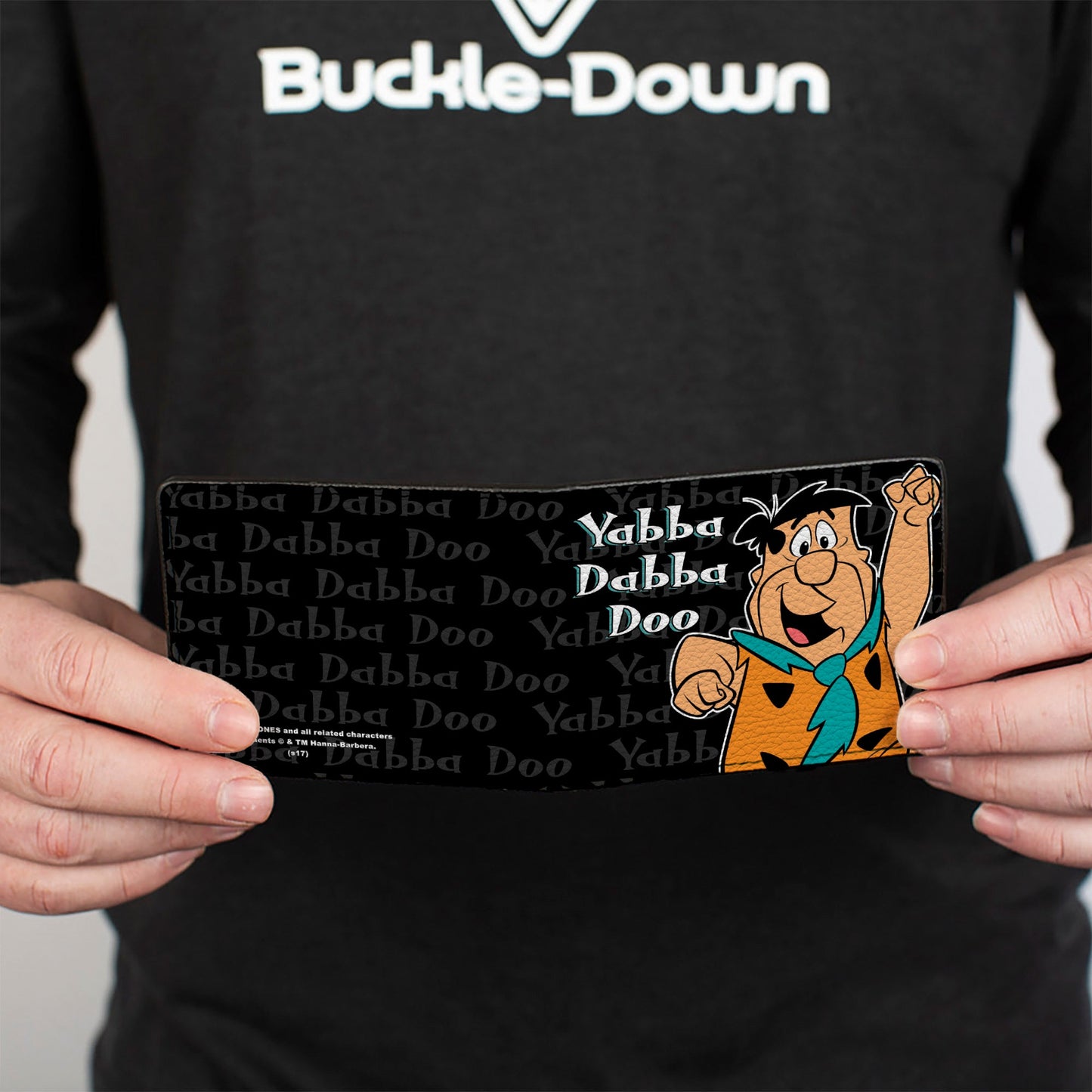 Bi-Fold Wallet - Fred YABBA DABBA DOO Pose2 Black Gray