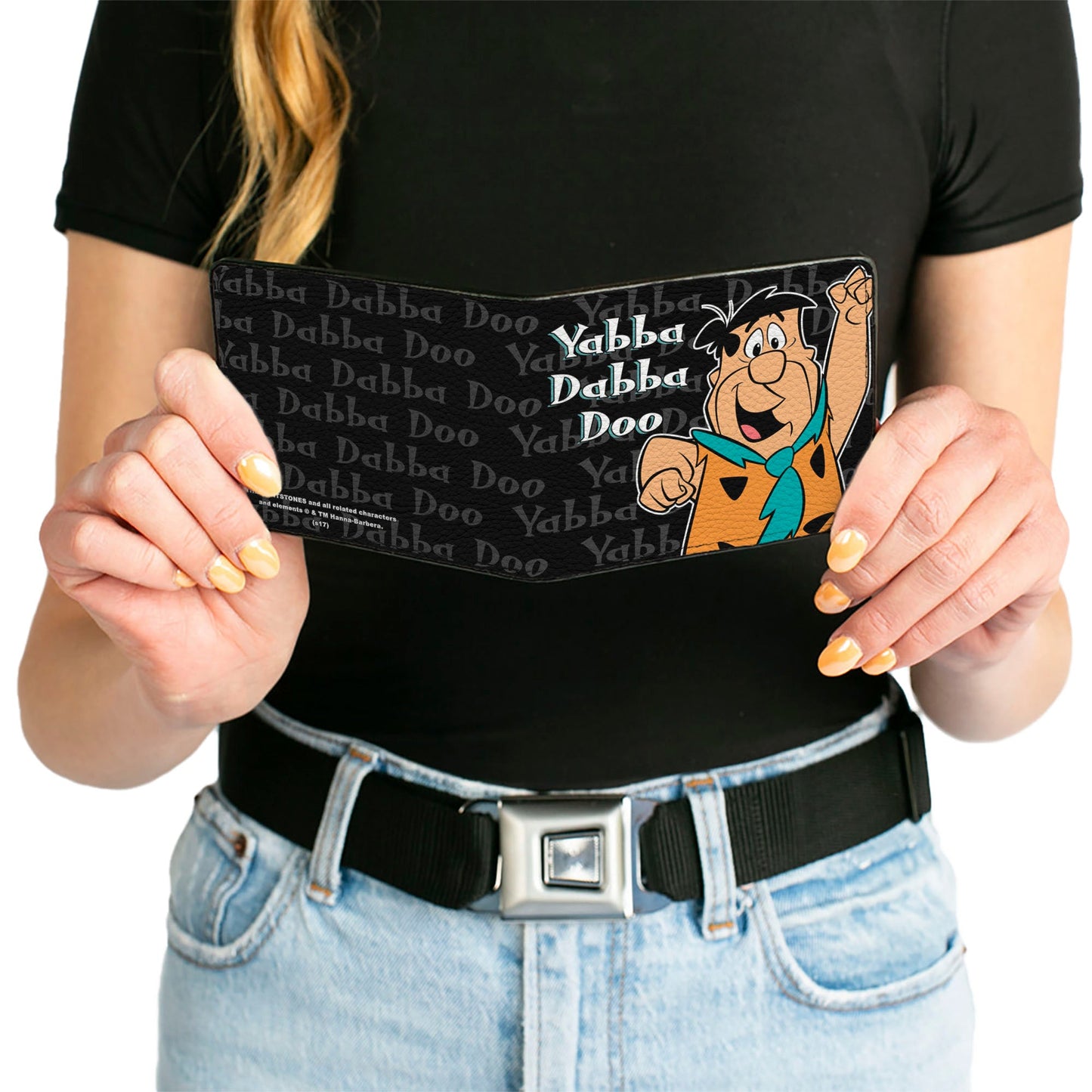 Bi-Fold Wallet - Fred YABBA DABBA DOO Pose2 Black Gray