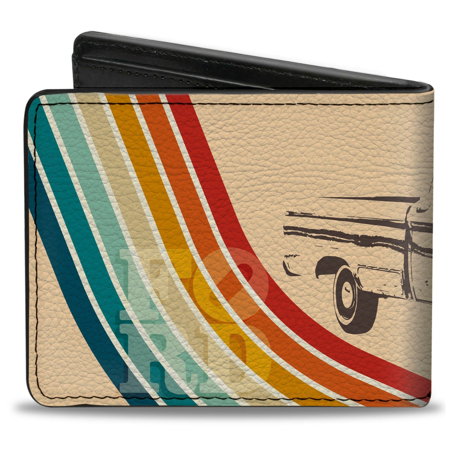 Bi-Fold Wallet - Ford F-100 Truck Stripe Beige/Rainbow