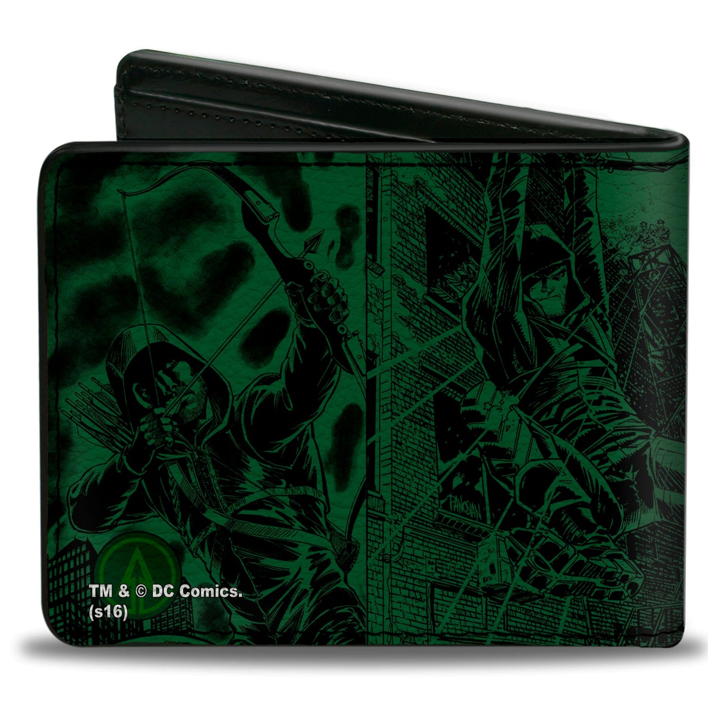 Bi-Fold Wallet - Green Arrow Profile Poses HAVE YOU SEEN THIS MAN? Green Black