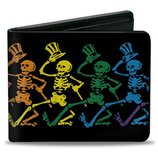 Bi-Fold Wallet - Dancing Skeletons Black Multi Color