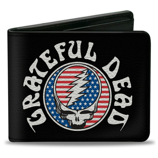 Bi-Fold Wallet - GRATEFUL DEAD Steal Your Face Stars and Stripes Logo Black/White/Red/Blue