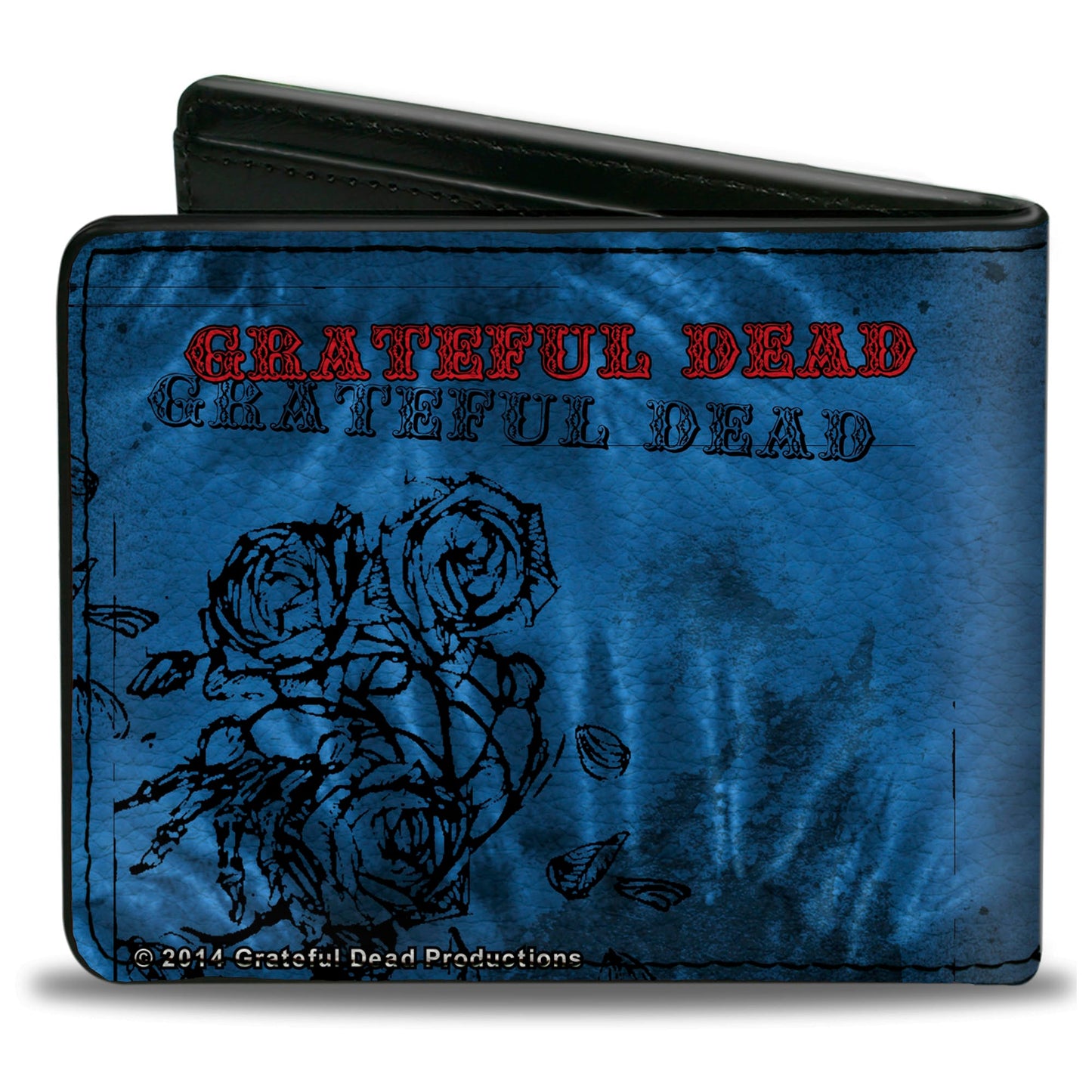 Bi-Fold Wallet - Skull & Roses + GRATEFUL DEAD Roses Blues Black Red