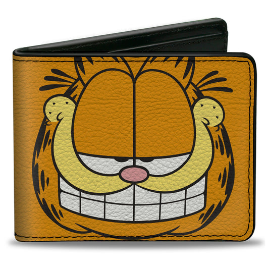 Bi-Fold Wallet - Garfield Smiling Face Character Close-Up Orange