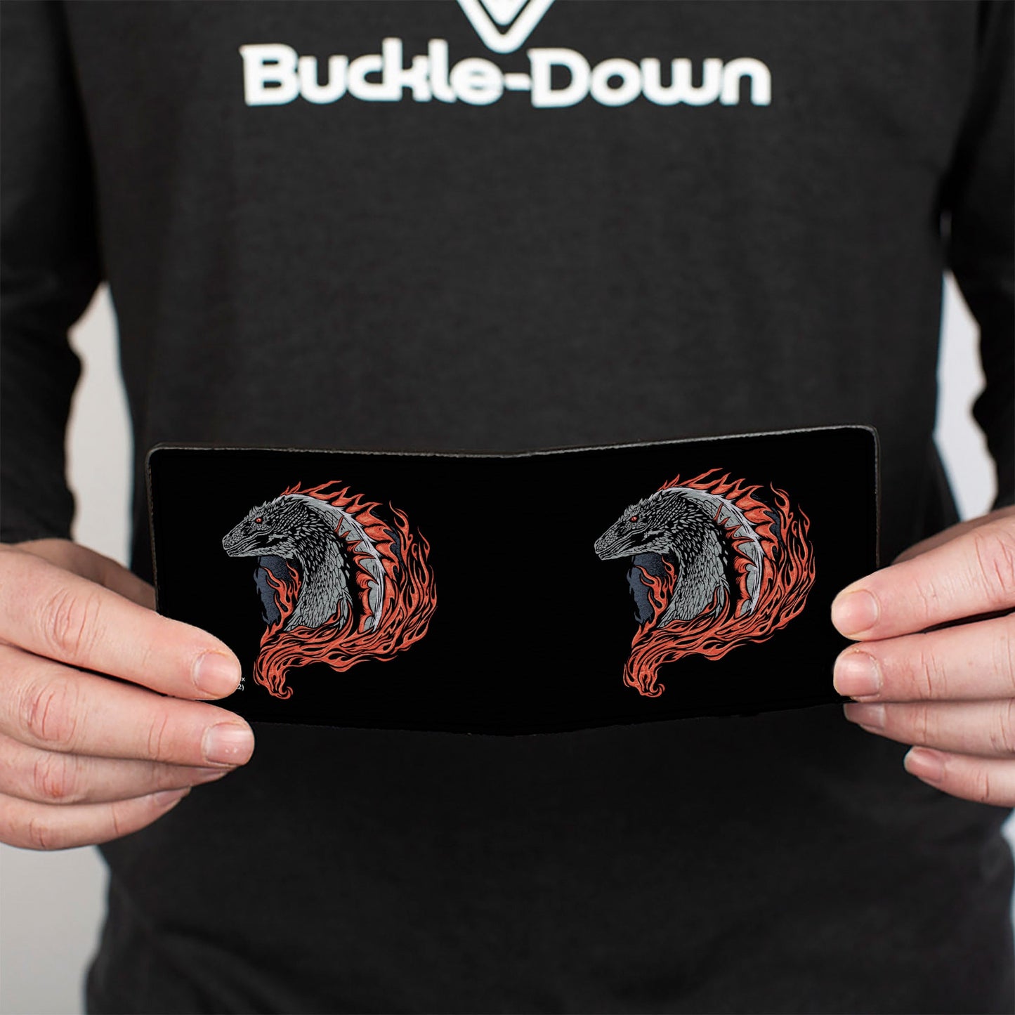 Bi-Fold Wallet - House of the Dragon Flames Black Reds Grays