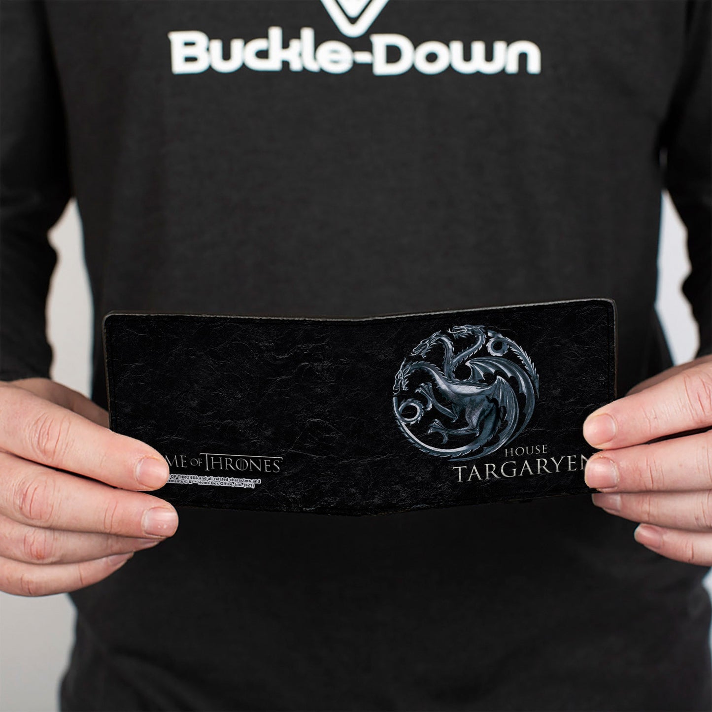 Bi-Fold Wallet - Game of Thrones HOUSE TARGARYEN Three-Headed Dragon Sigil Black Silvers