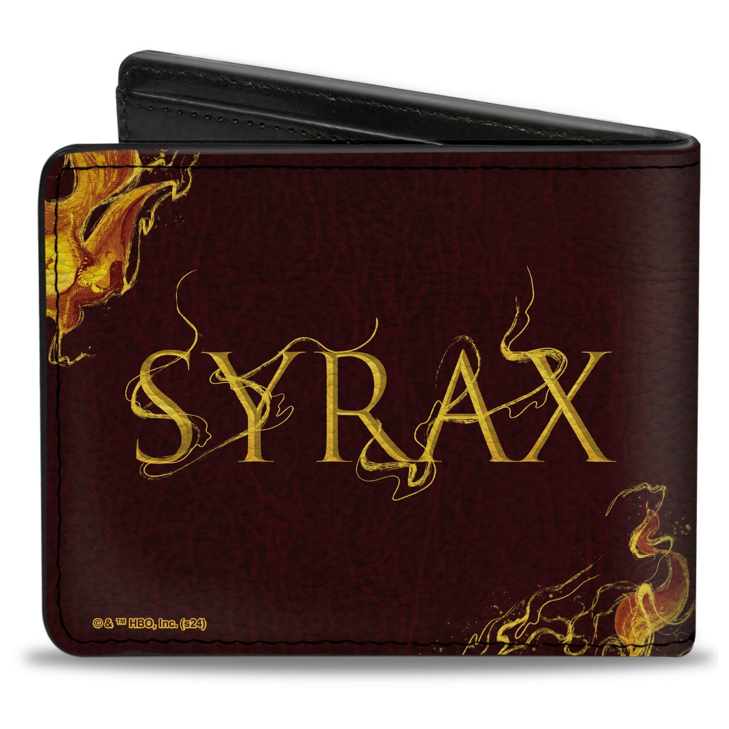 Bi-Fold Wallet - House of the Dragon SYRAX Pose and Text Brown/Yellows