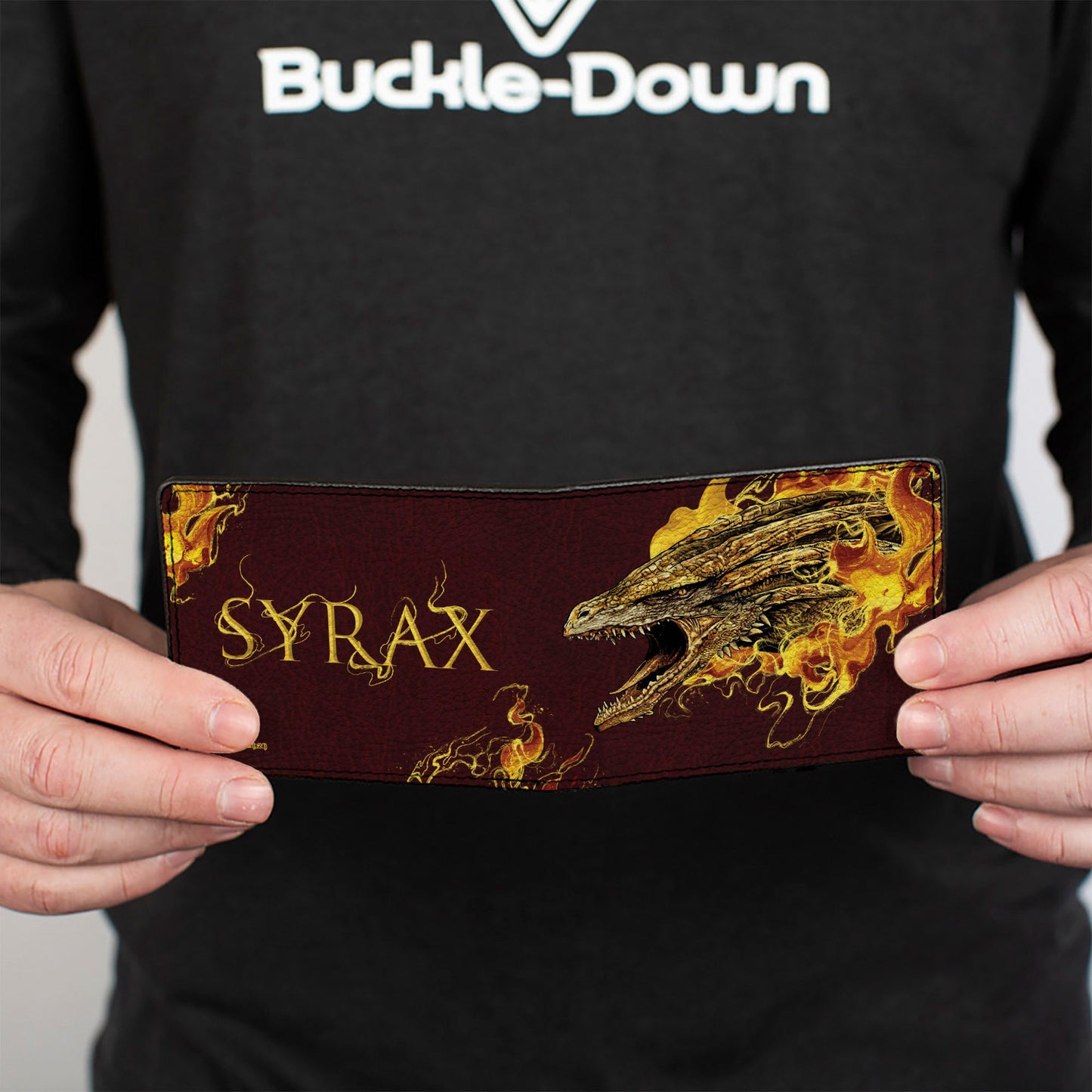 Bi-Fold Wallet - House of the Dragon SYRAX Pose and Text Brown/Yellows